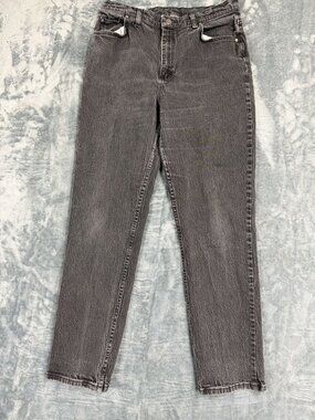 Riders By Lee Womens Black High-Waisted Straight-Leg Denim Jeans Size 14W